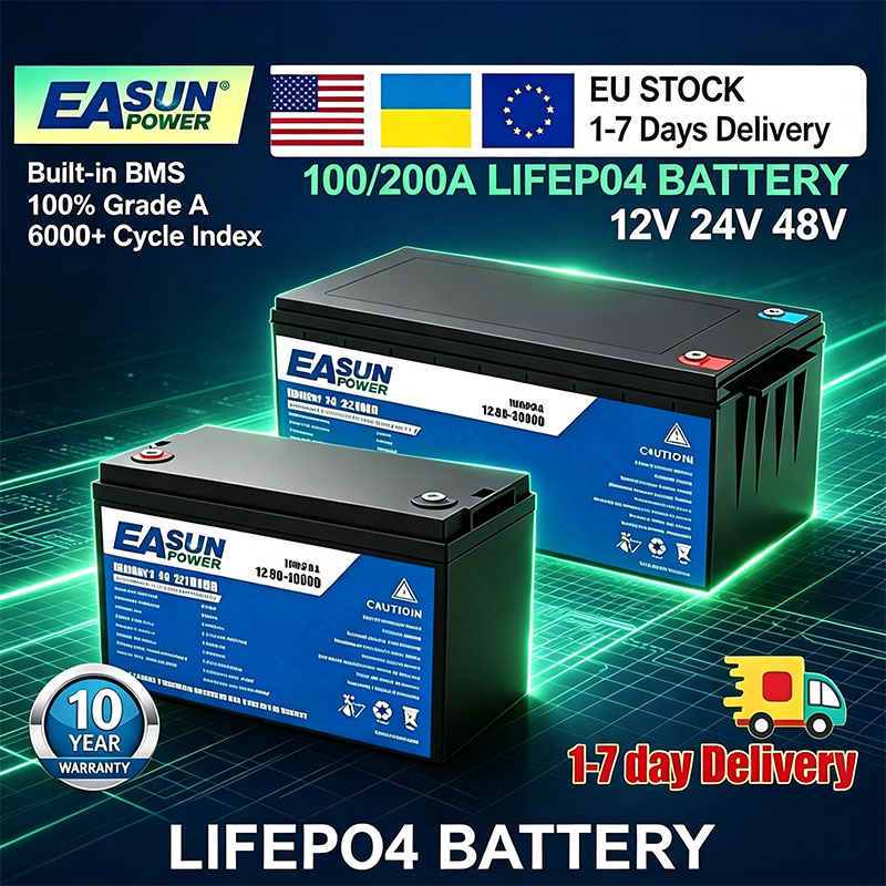 Grid Tie Inverter Limiter 2000W - Аккумулятор EASUN POWER LiFePO4 100Ач 200Ач