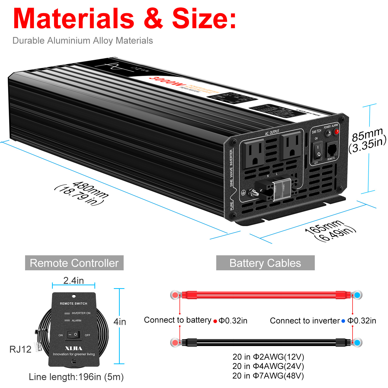 Инвертор с чистой синусоидальн – обзор и цена Inverter Pure Sine Wave 60Hz 120V 3000W